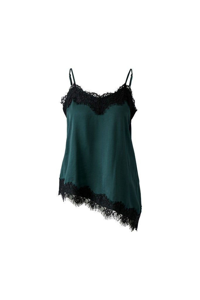 OUI GREEN SATIN TOP 100004 226