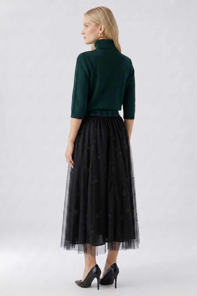 OUI BLACK TULLE SKIRT 99957 226