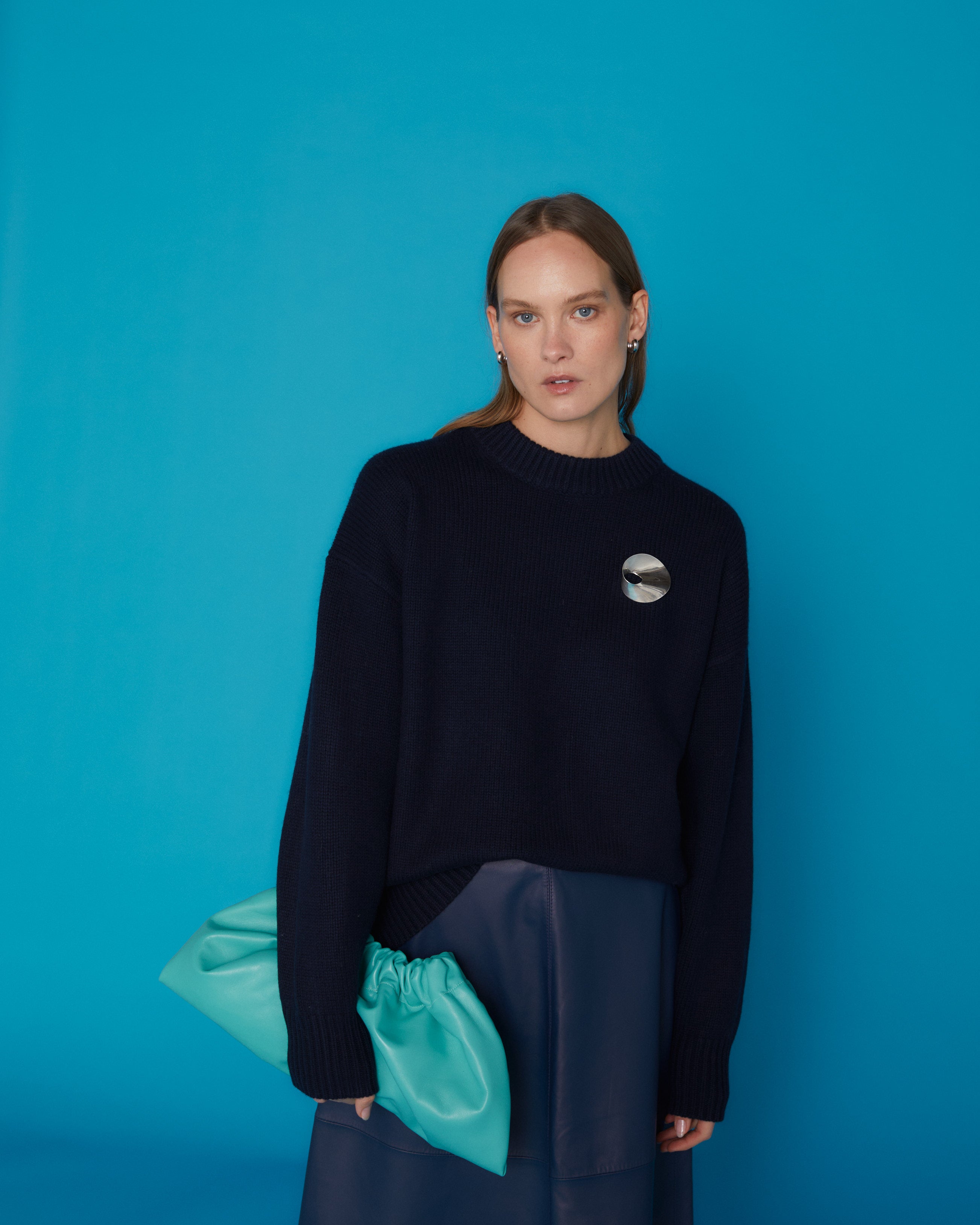 PODENY AUREIA NAVY OVERSIZED KNIT 225