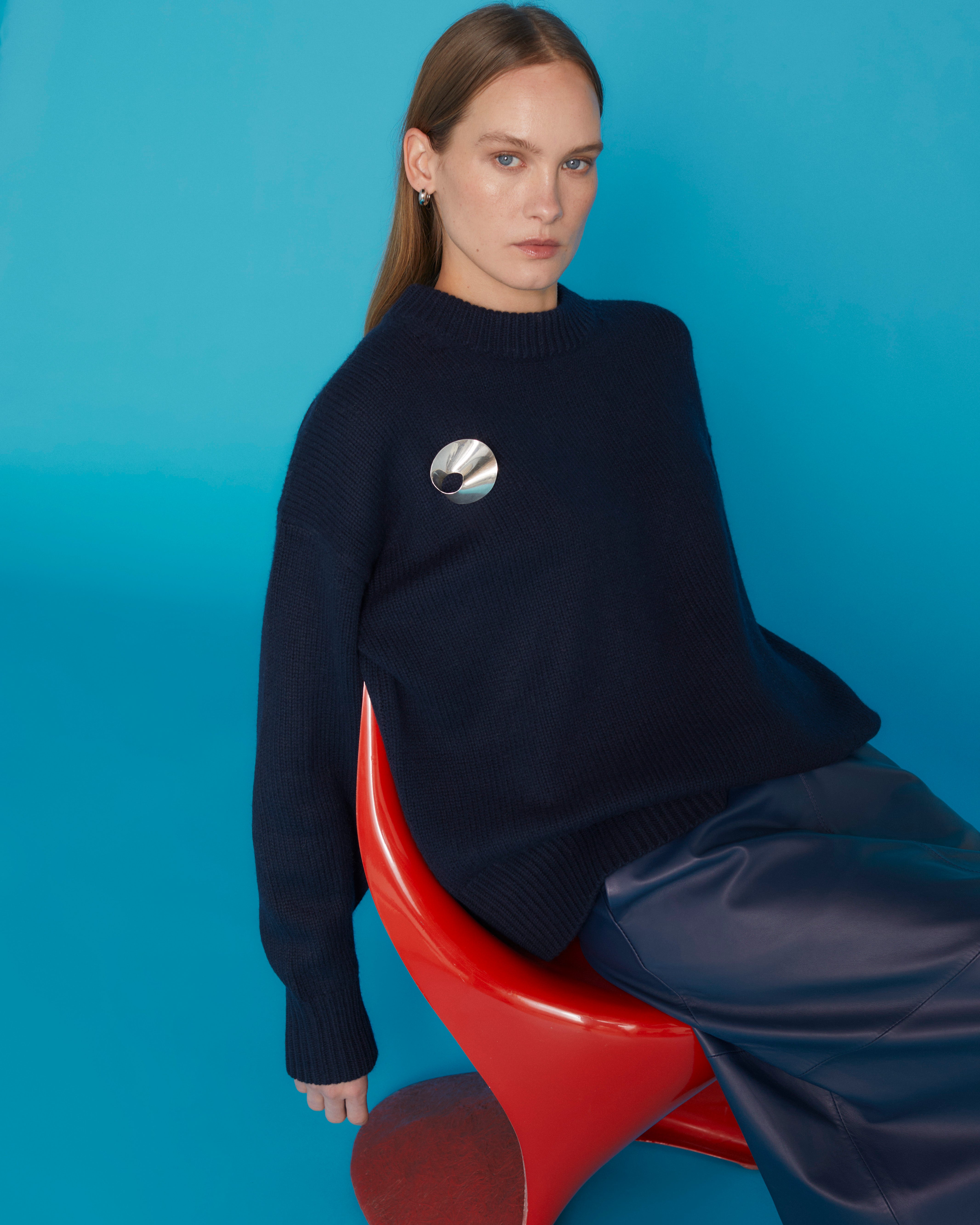 PODENY AUREIA NAVY OVERSIZED KNIT 225
