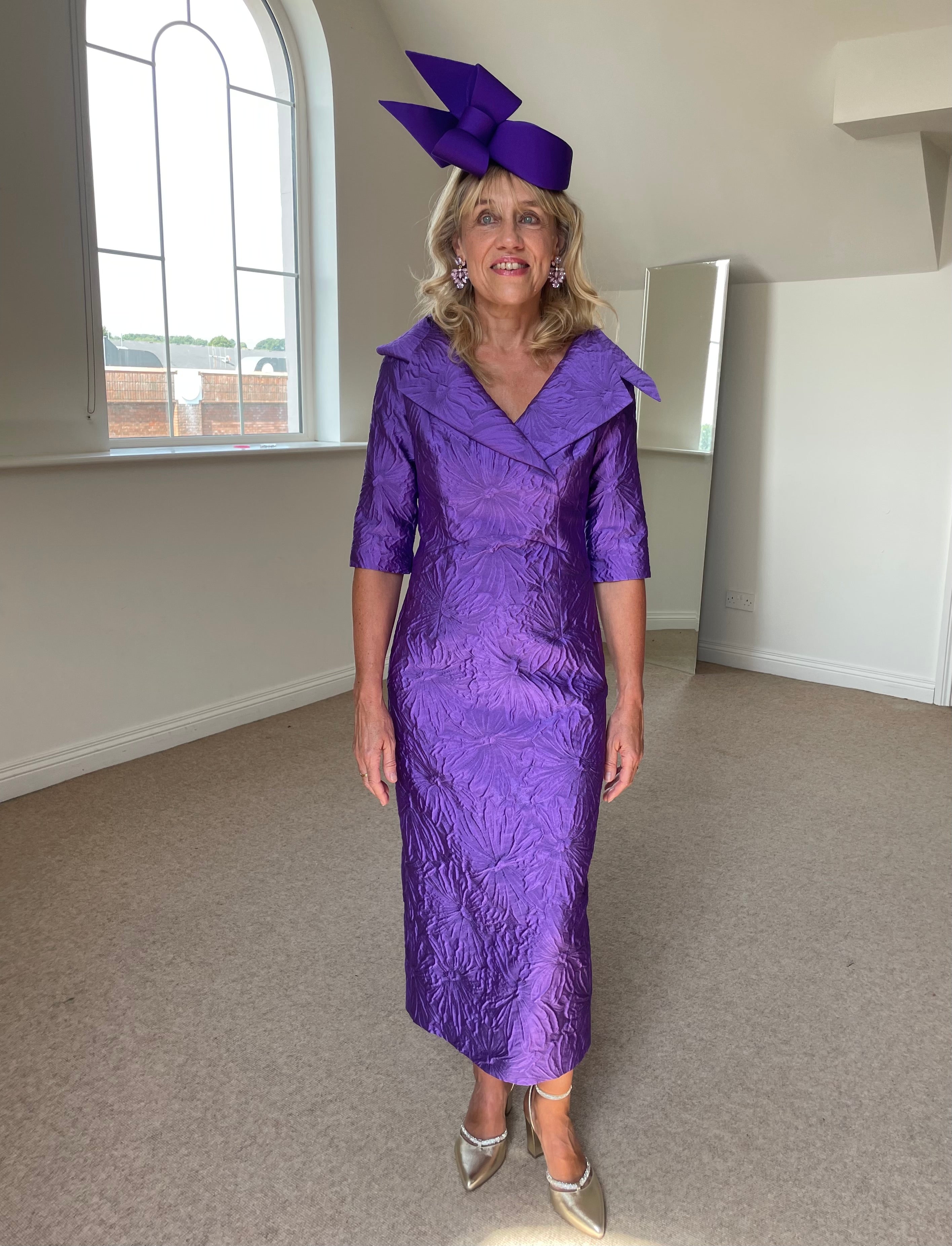FELY CAMPO PURPLE JACQUARD DRESS 25040 125