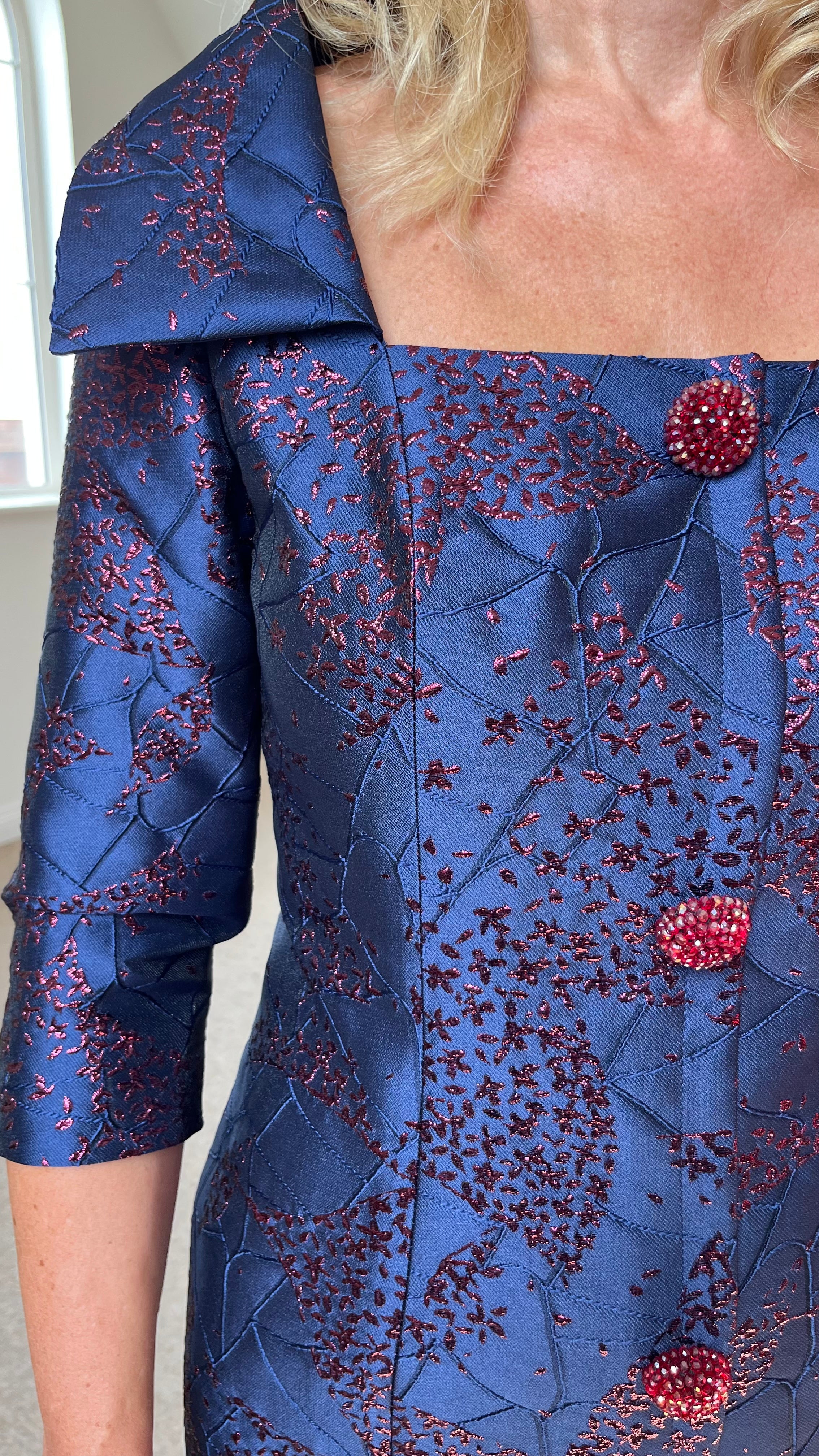 FELY CAMPO NAVY & PINK JACQUARD DETAIL 2658 225