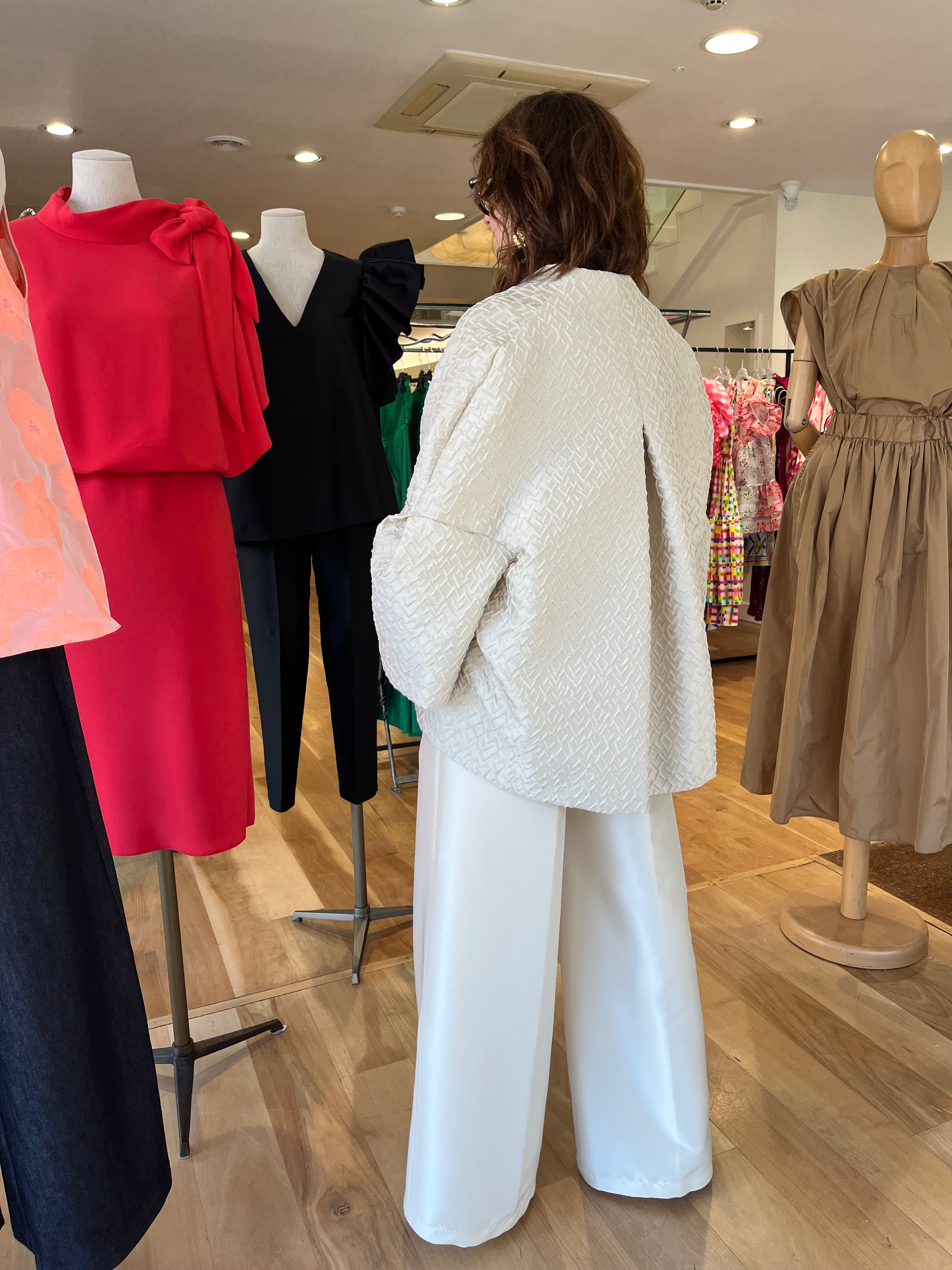 ROISIN LINNANE CAZ ECRU WIDE LEG TROUSERS 125