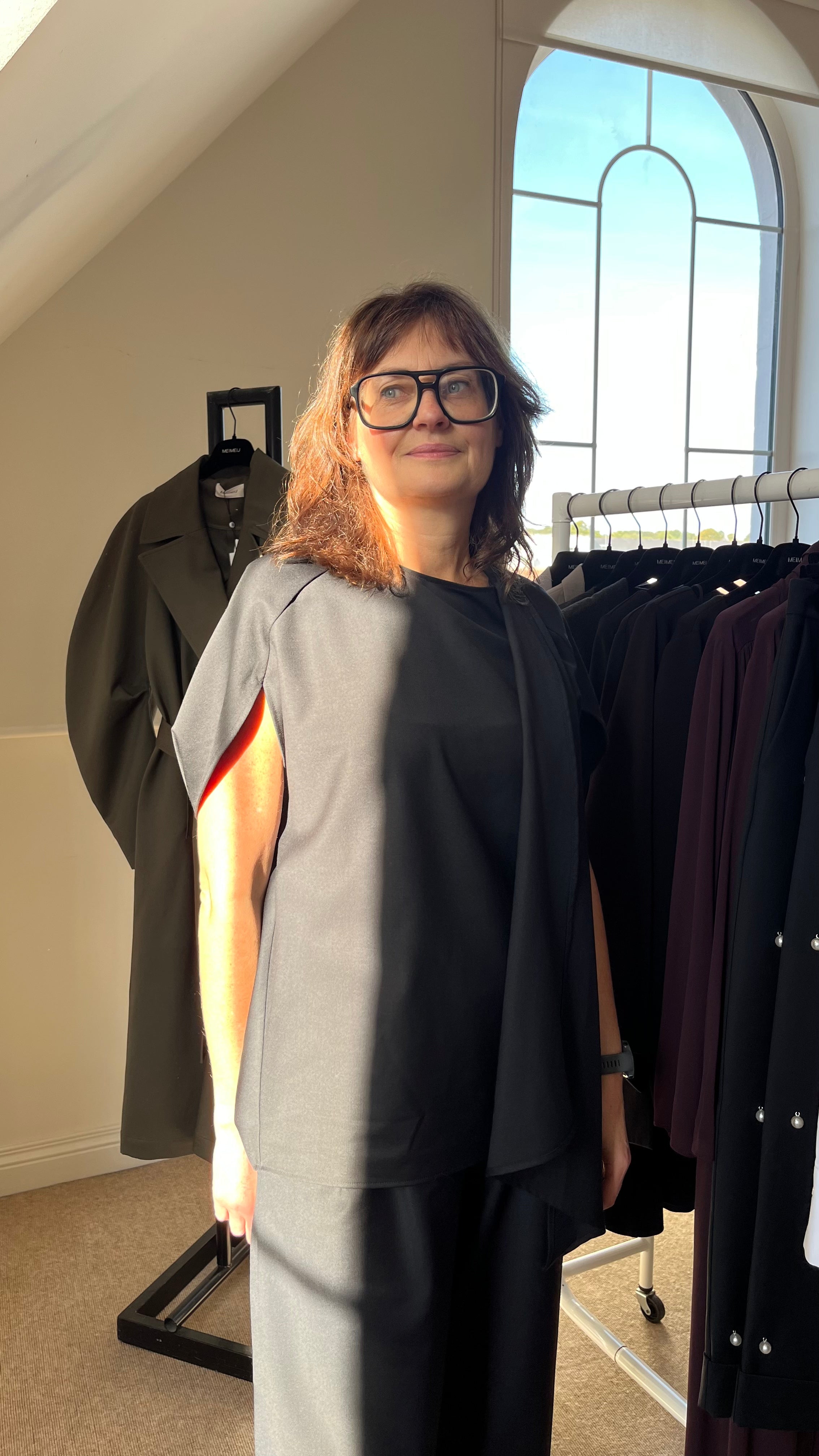 MEIMEIJ BLACK SCARF NECK TOP M5IH05 225