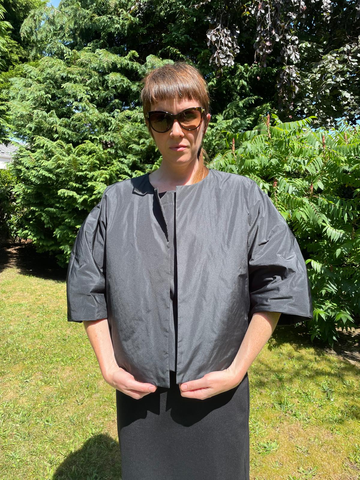 MEIMEIJ BLACK TAFFETA SHORT JACKET M5FJ09 225