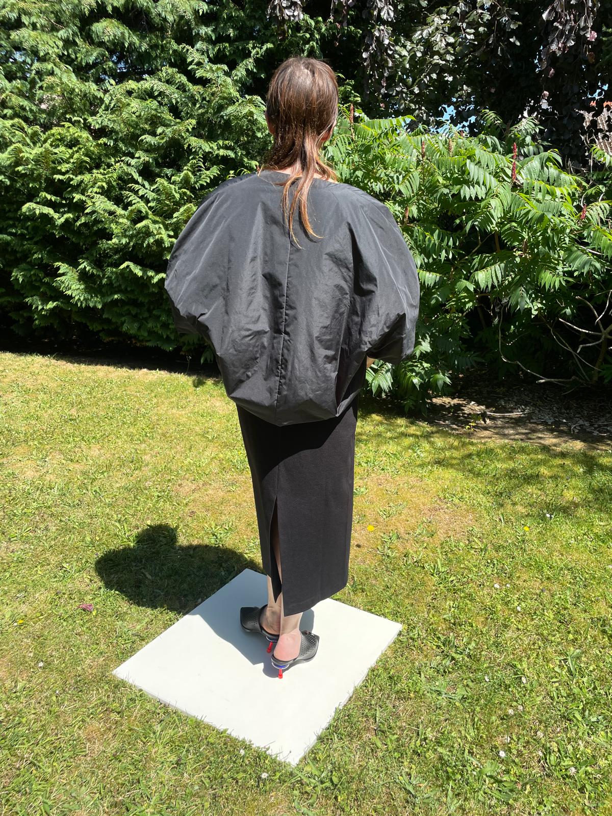 MEIMEIJ BLACK TAFFETA SHORT JACKET M5FJ09 225