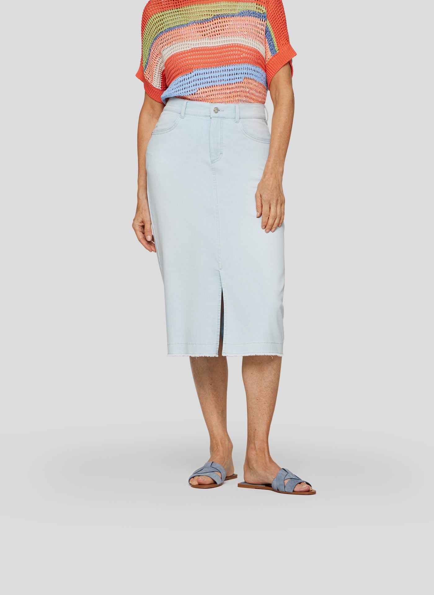 RABE LIGHT BLUE MIDI SKIRT 54-224140 125