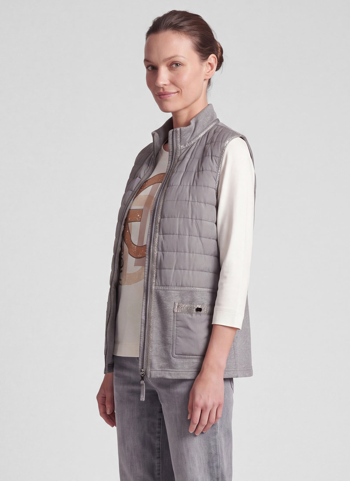RABE GREY QUILTED JACKET 57-121270 226