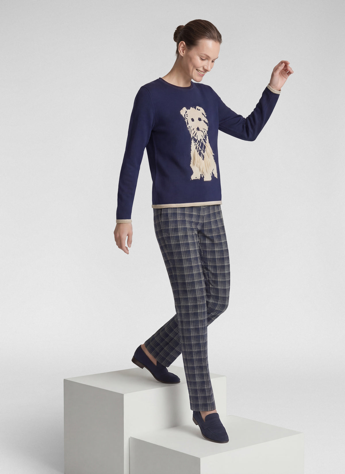 RABE NAVY DOG PRINT KNIT 57-113615 226