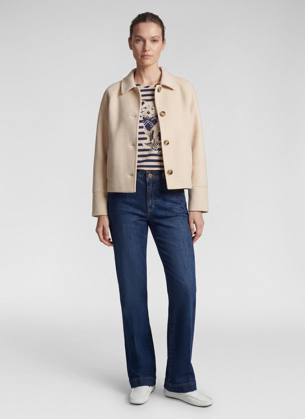 RABE CREAM WOOL BUTTON UP JACKET 57-113021 226