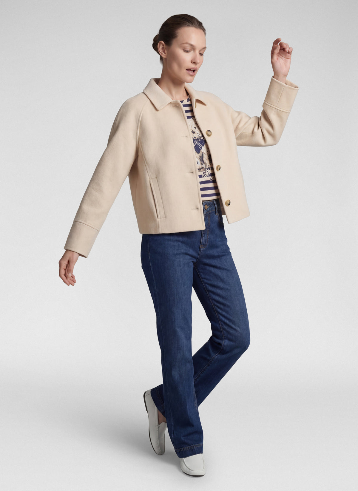 RABE CREAM WOOL BUTTON UP JACKET 57-113021 226