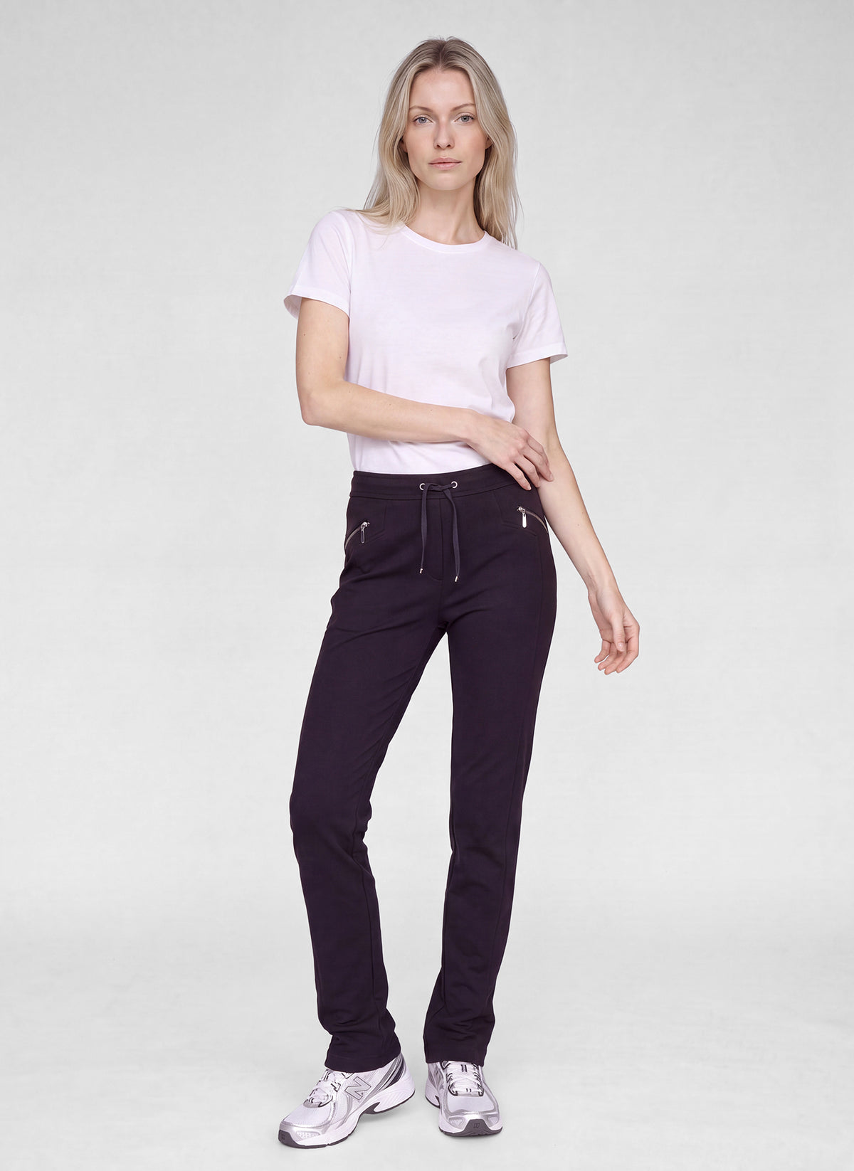 7-300454 rabe black stretch trousers with zipped pockets