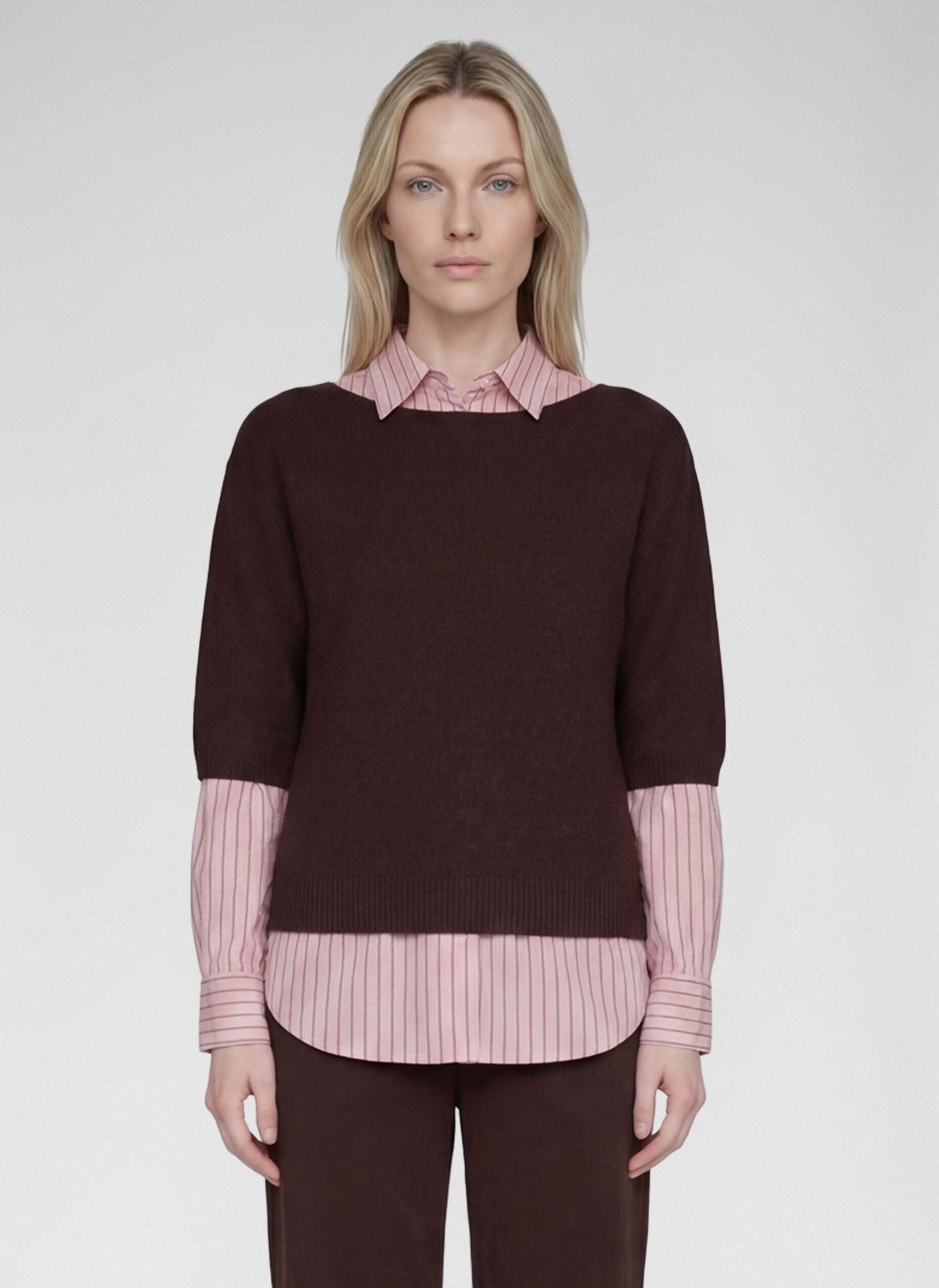rabe brown knit casual workwear 57-111604 