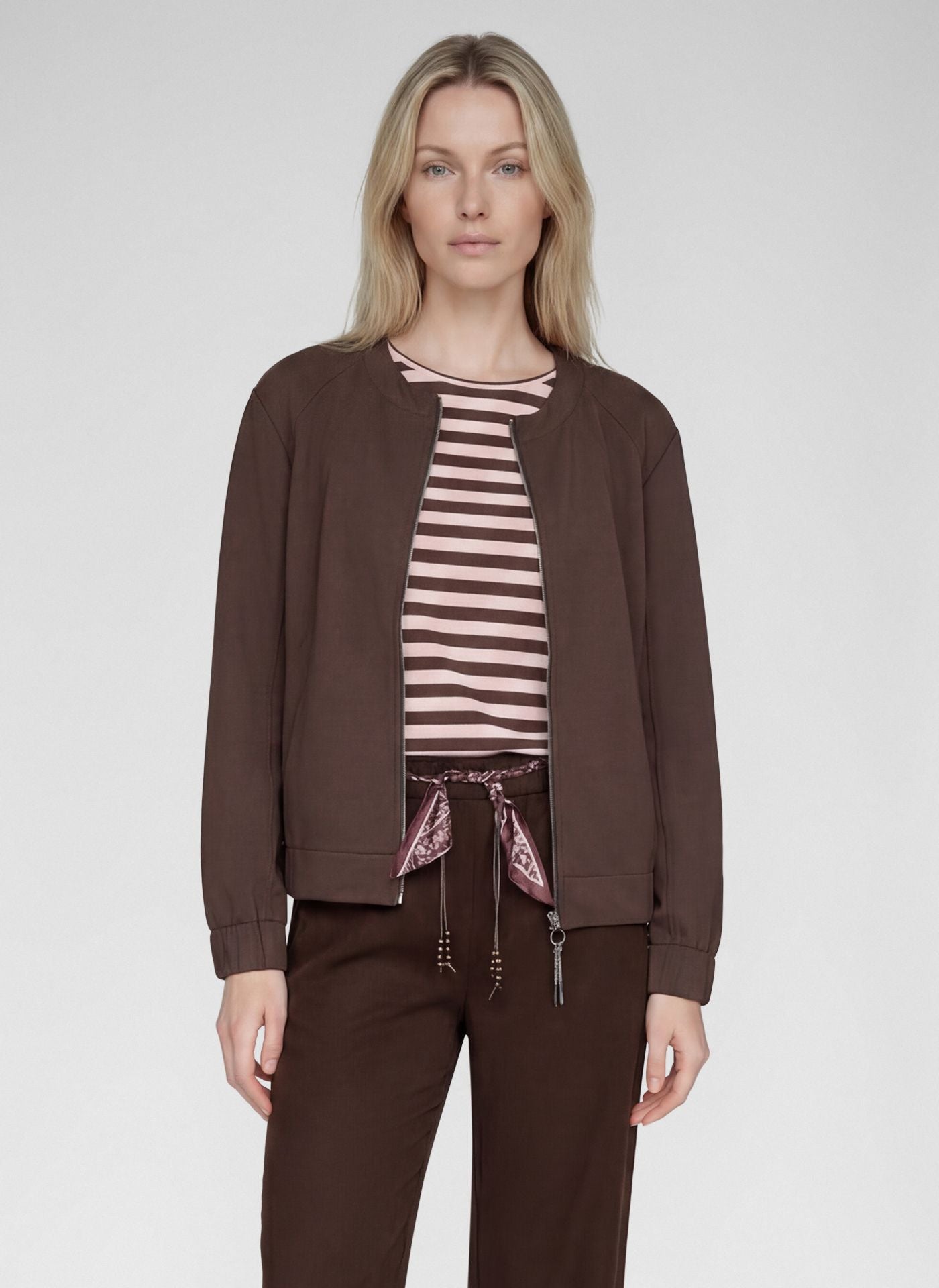 rabe brown zip up jacket 57-111224 casual workwear