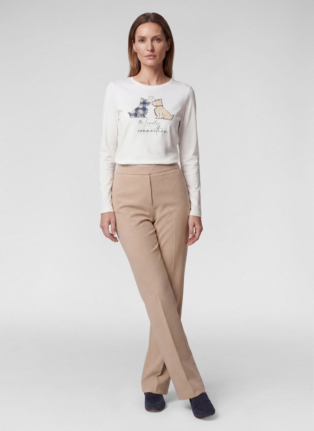 57-113455 rabe beige wide leg trousers