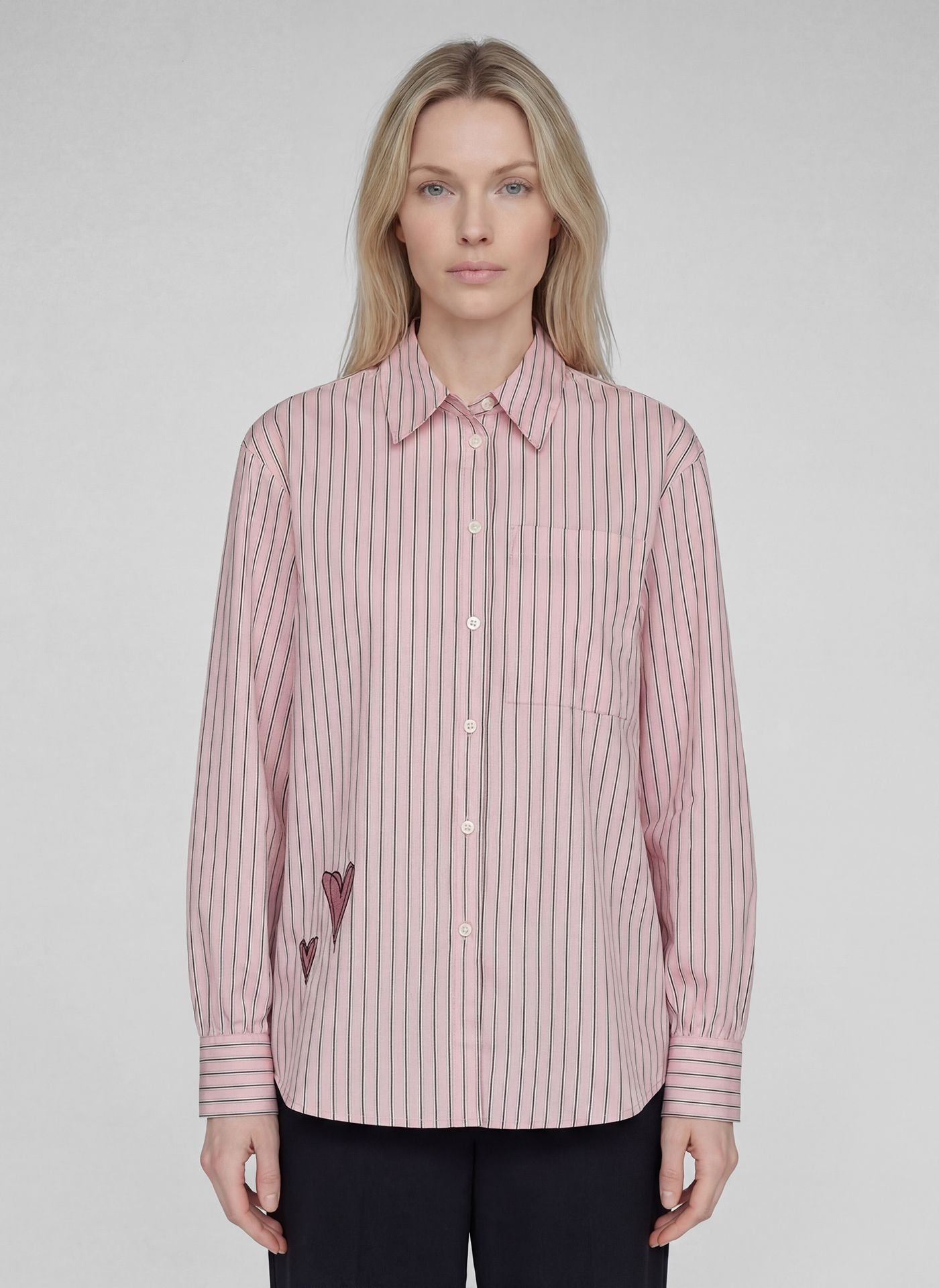 rabe pink stripe cotton shirt 57-111100