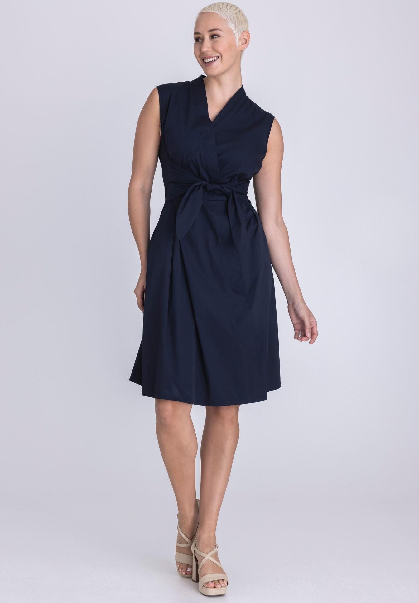 TUZZI SLEEVELESS DRESS NAVY 451500000 126
