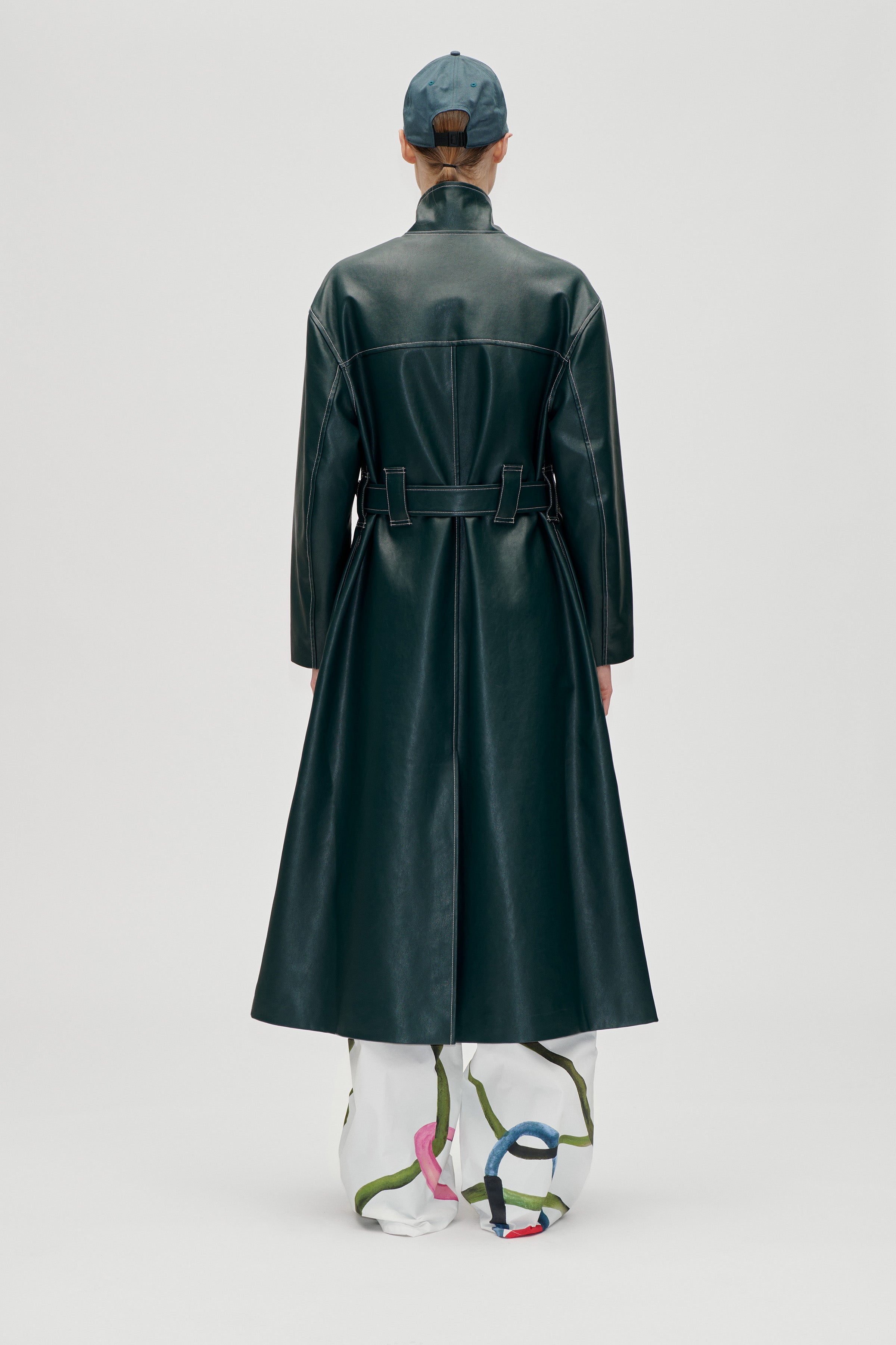 STINE GOYA 2362 HEAVY WEIGHT FAUX LEATHER, DROPPED SHOULDER HIGH COLLAR COAT 225