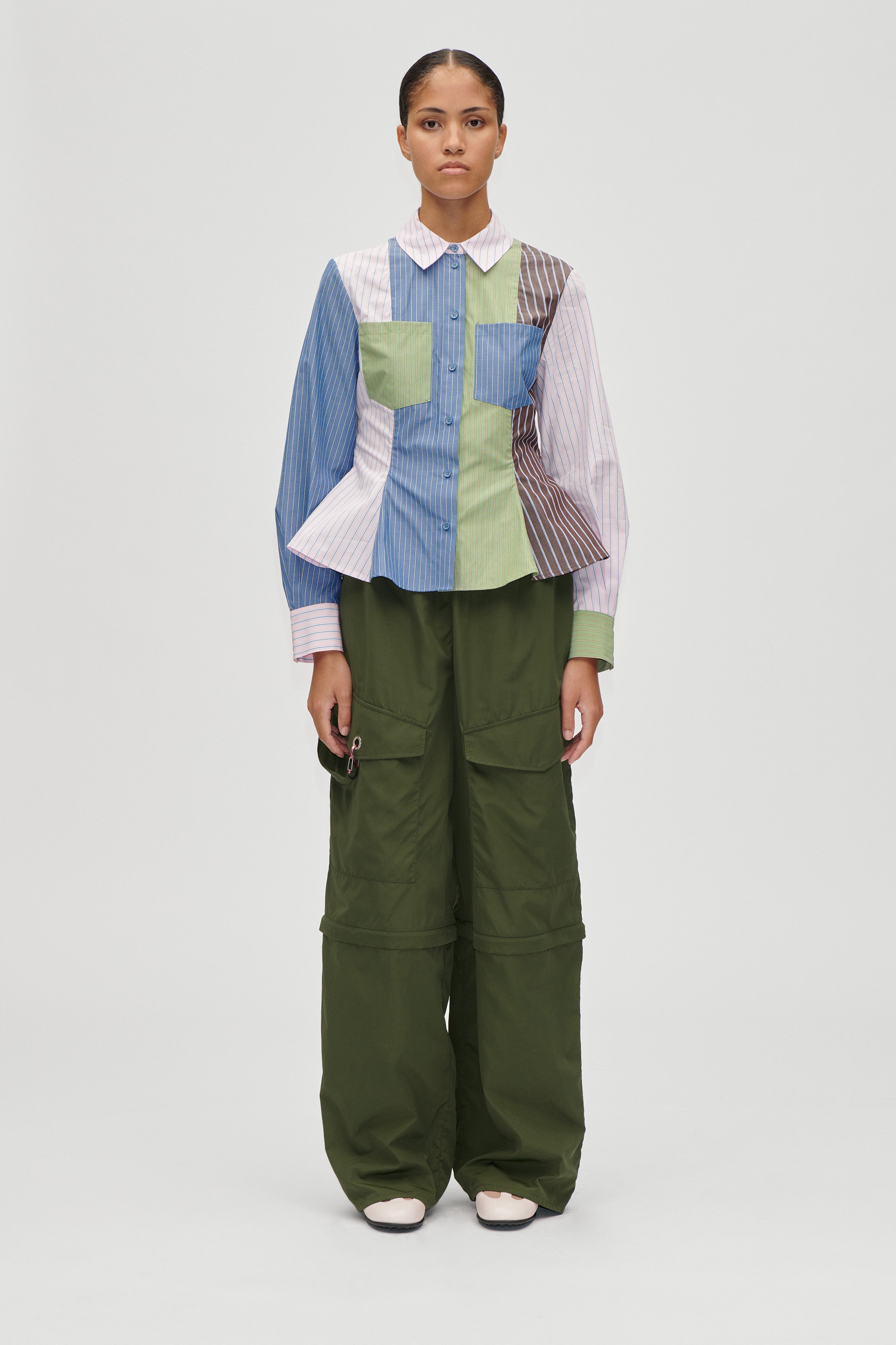 STINE GOYA 2405 MULTI-STRIPE SHIRTING, POCKET PEPLUM SHIRT 225