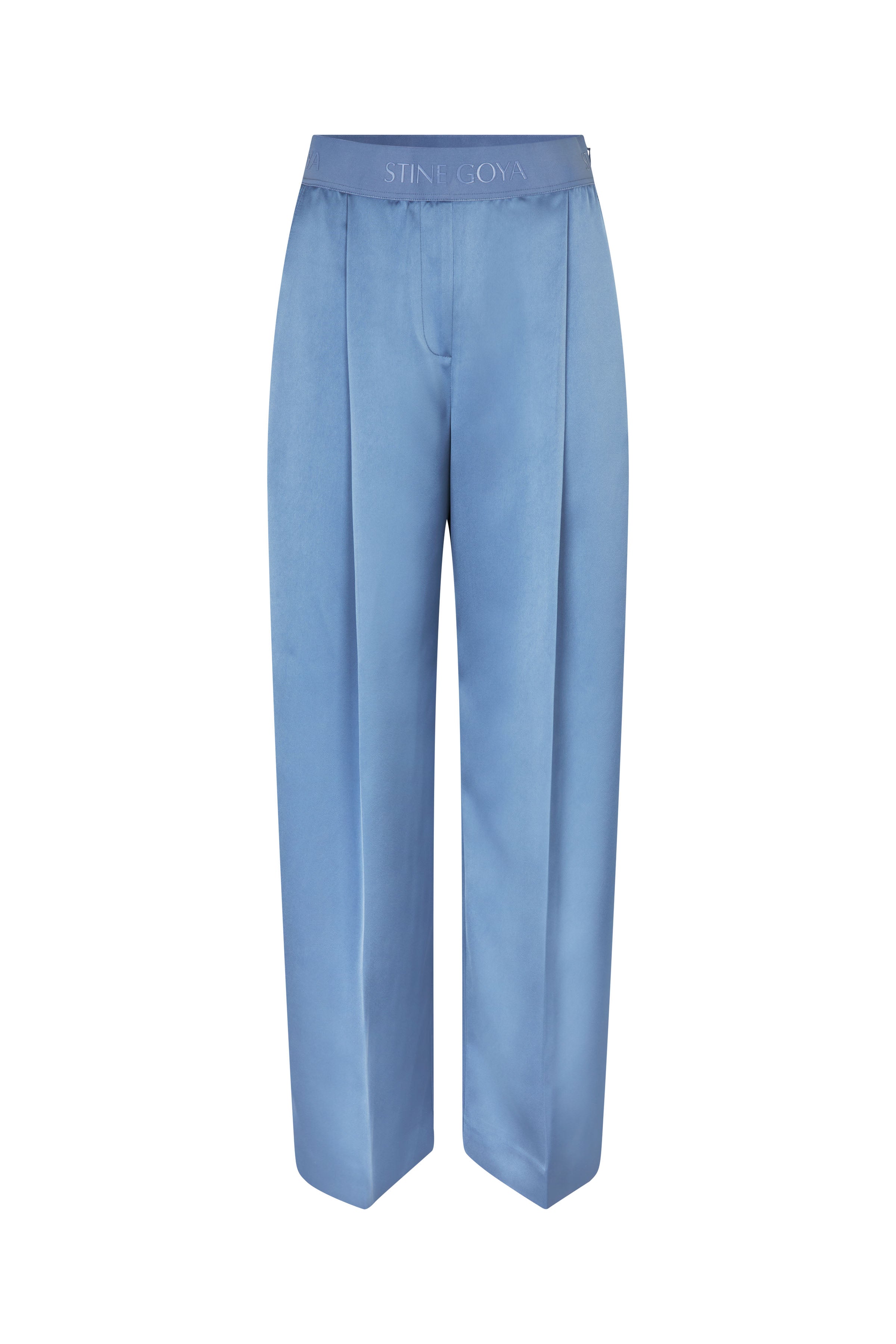 STINE GOYA BLUE SATIN WIDE LEG TROUSERS SG-P0392261 125