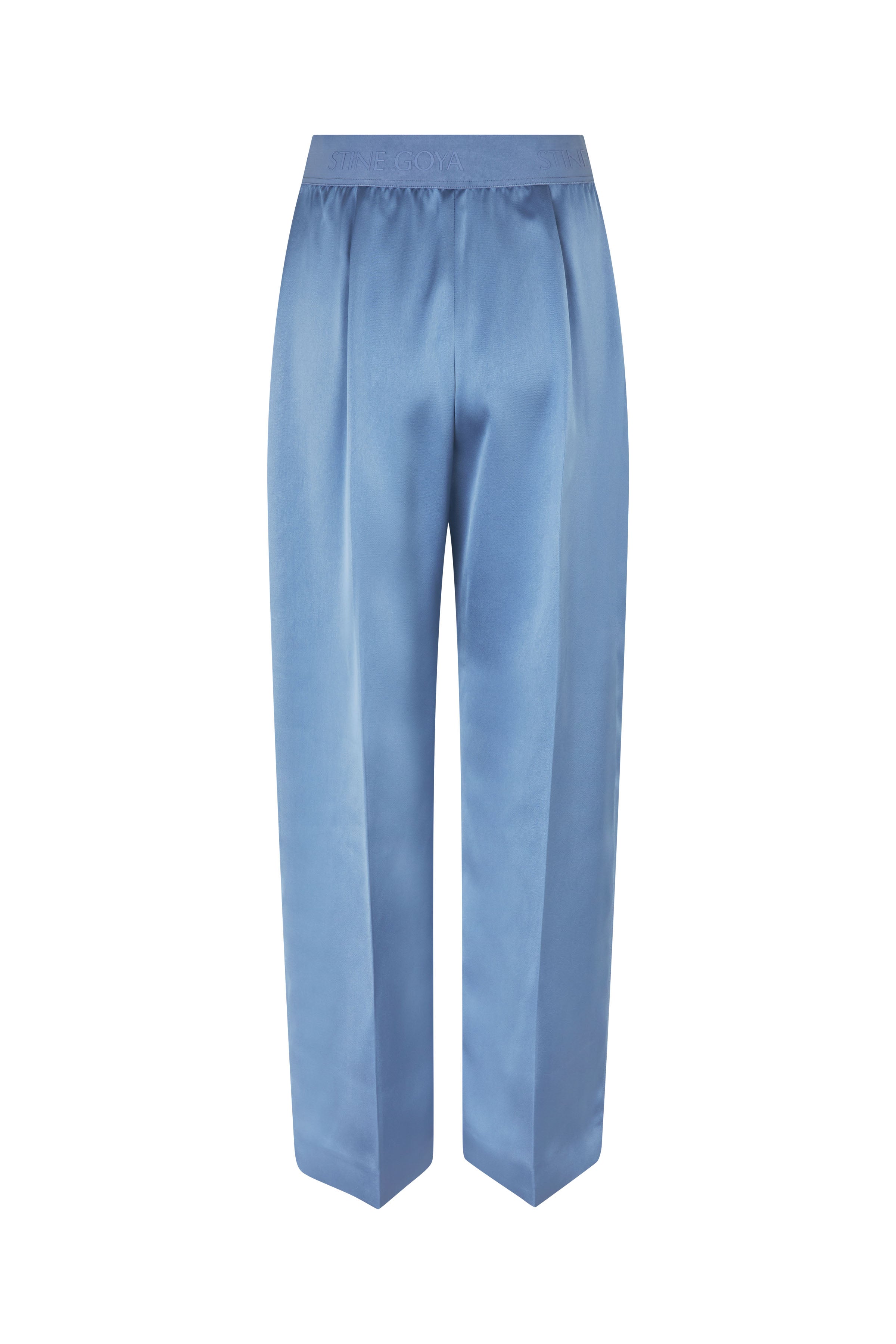 STINE GOYA BLUE SATIN WIDE LEG TROUSERS SG-P0392261 125