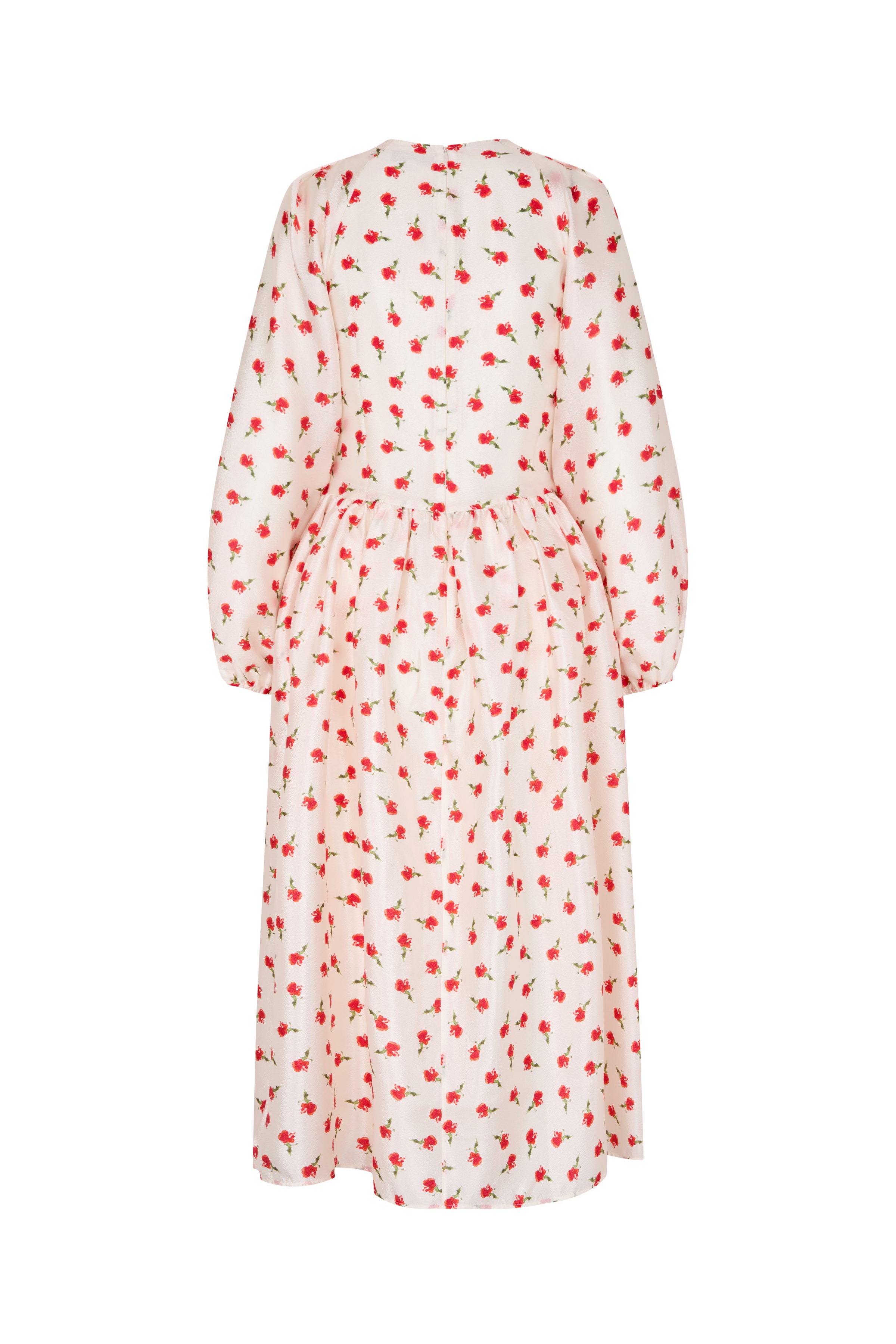 STINE GOYA RED FLAT TEXTURED POLY, LONG SLEEVE VOLUMINOUS DRESS SG-PS26-D211-2067 126