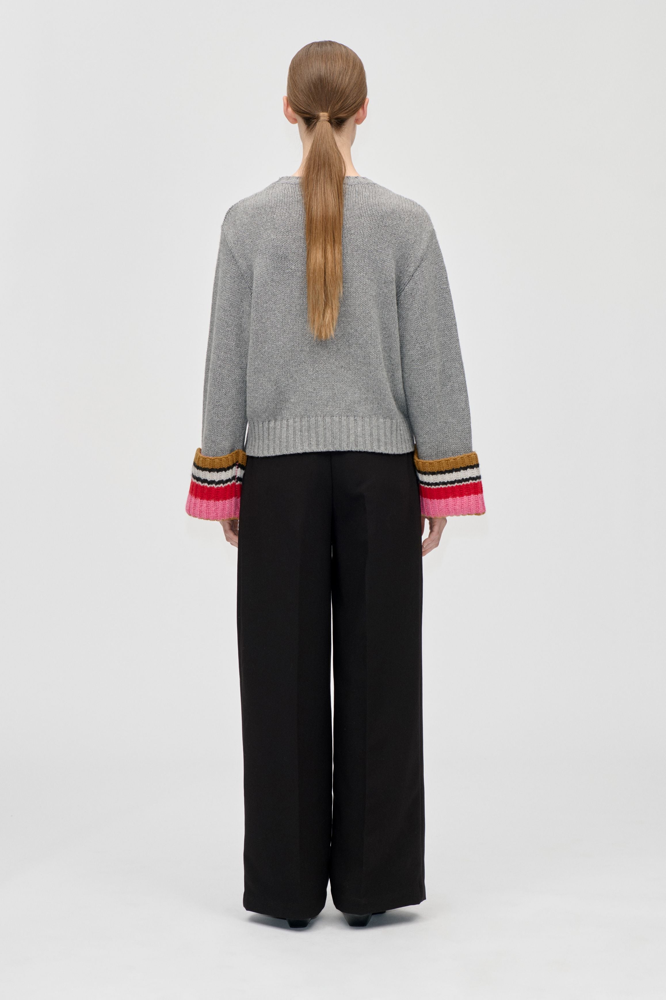 STINE GOYA GREY CHUNKY COTTON WOOL, CHUNKY SLEEVE SWEATER SG-PS26-K060-2421 126