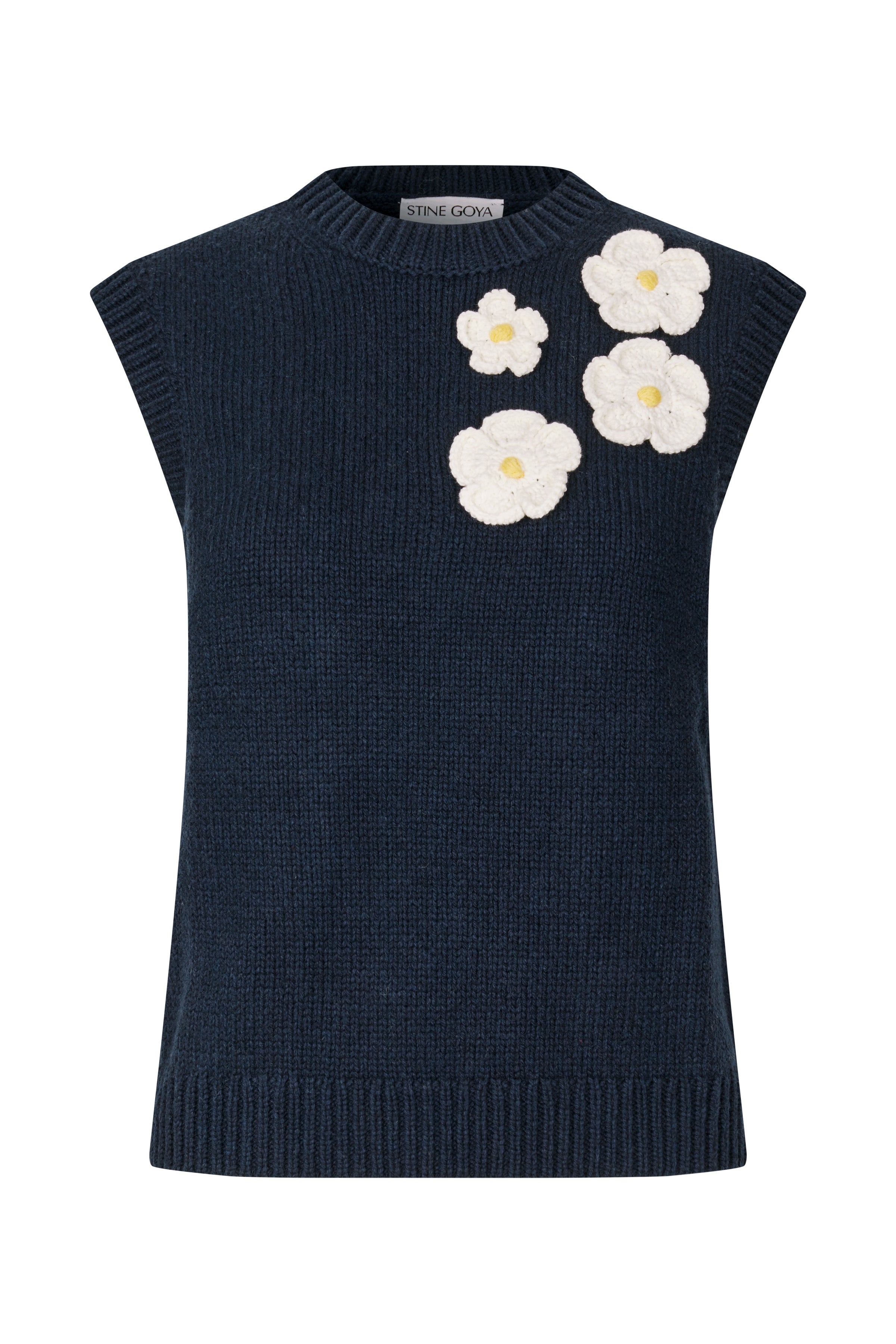STINE GOYA COTTON NAVY DAISY VEST SG-PS26-K066 225