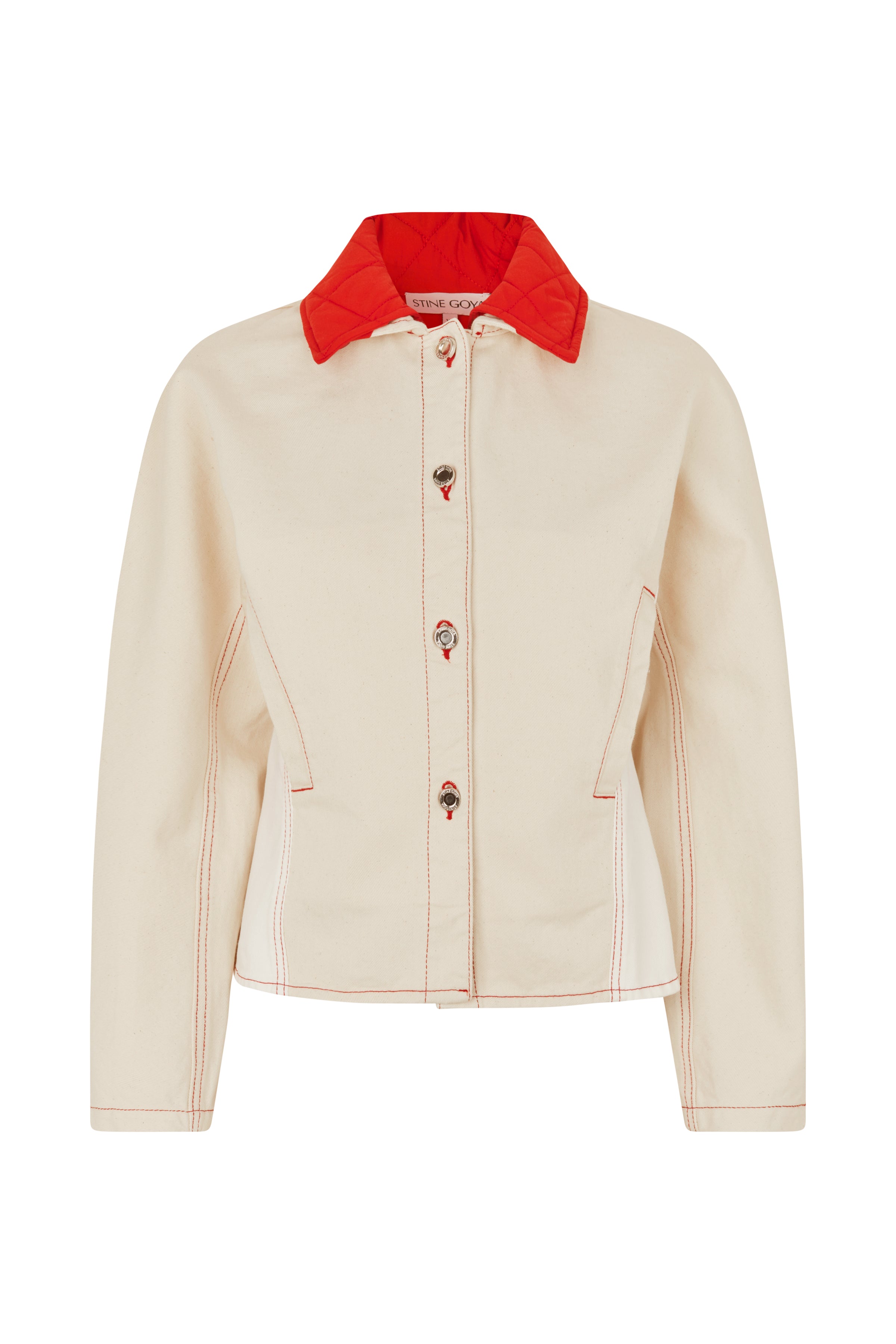 STINE GOYA CREAM DOUBLE RINSE DENIM, PEPLUM COLLAR JACKET SG-PS26-O007-2453 126