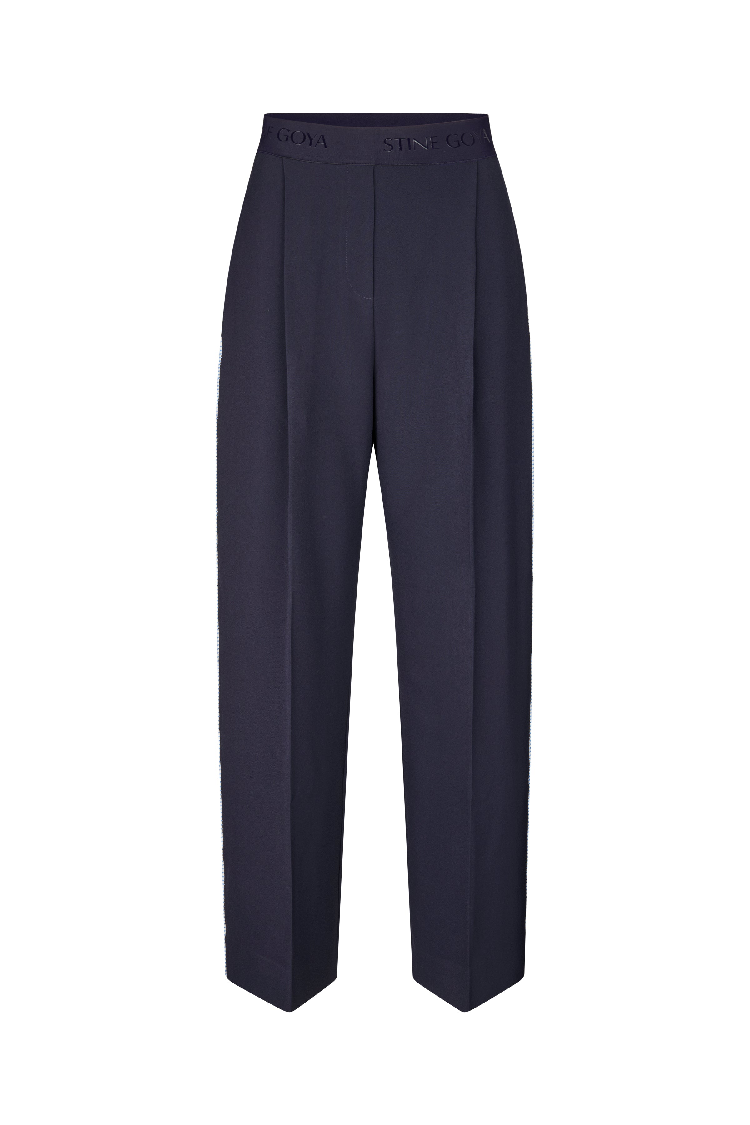 STINE GOYA NAVY FLUID CADY, BLANKET STITCH ELASTIC PANTS SG-PS26-P133-2369 126