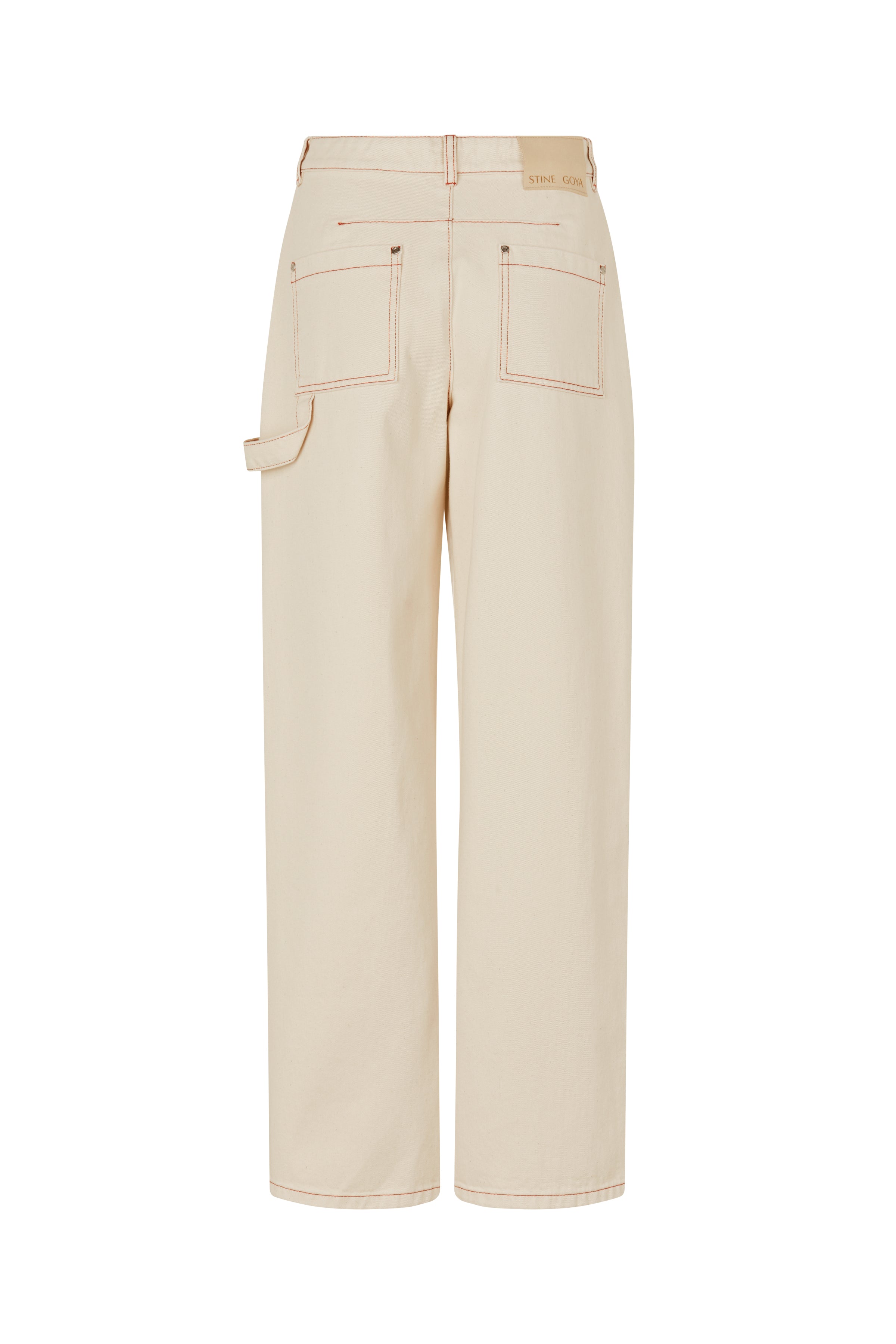 STINE GOYA CREAM DOUBLE RINSE DENIM, TWIST KNEE SEAM DENIM PANTS SG-PS26-P136-2453 126