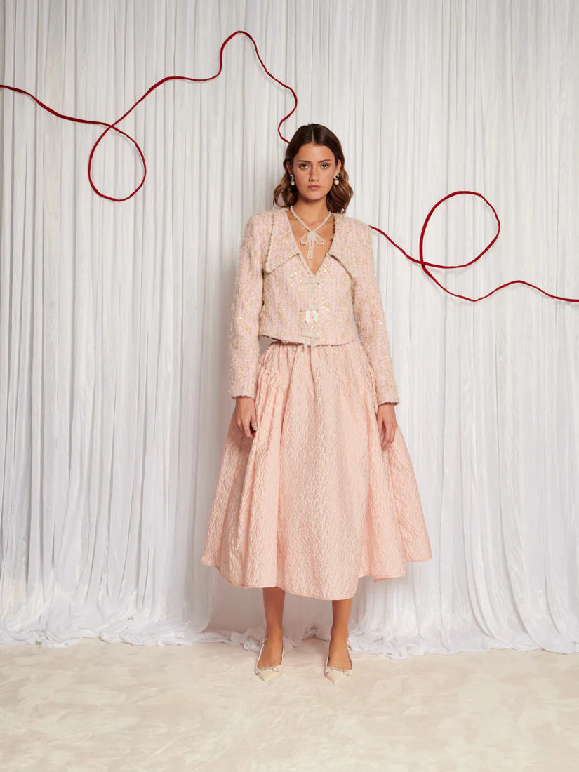 SISTER JANE SWIFT JACQUARD MIDI SKIRT MACBEES IRELAND