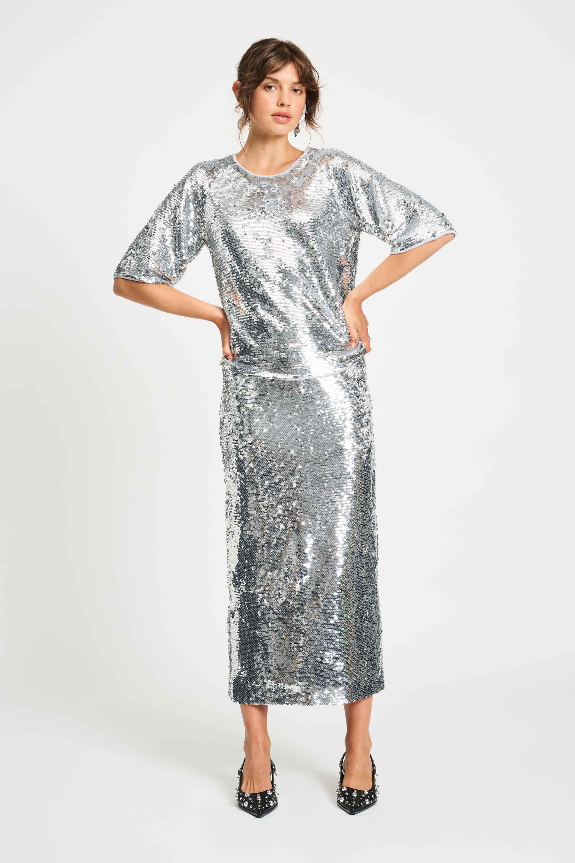 POM TOP - SEQUINS SILVER SP9275 225