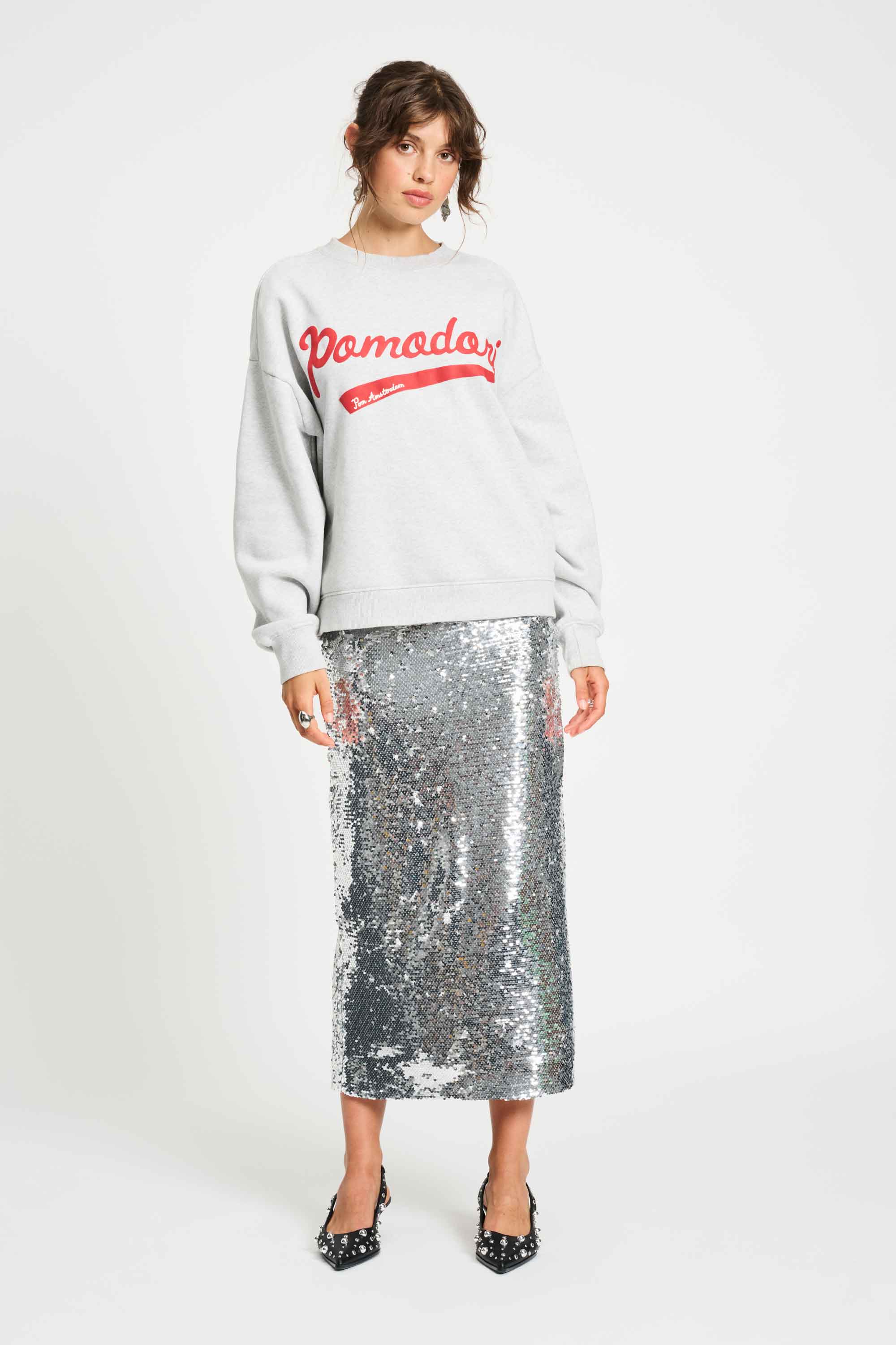 POM SKIRT - SEQUINS SILVER SP9296 225
