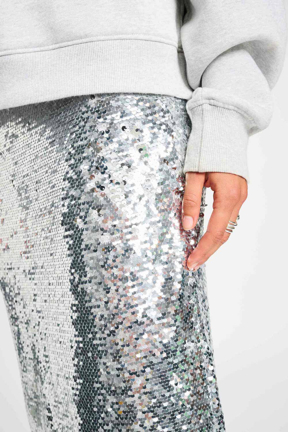 POM SKIRT - SEQUINS SILVER SP9296 225