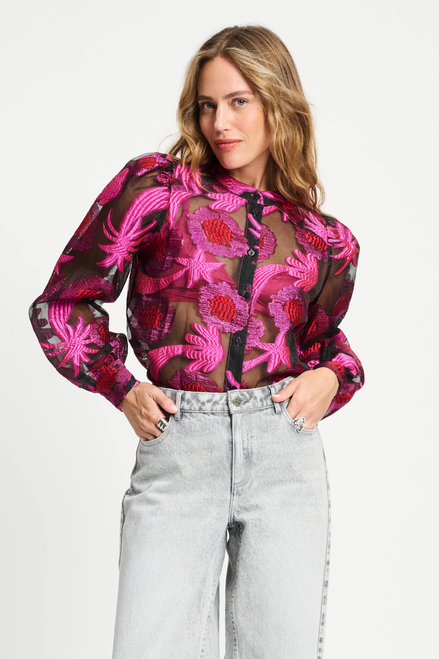 POM BLOUSE - SPLASHING FIREWORKS ORGANZA SP9383 225