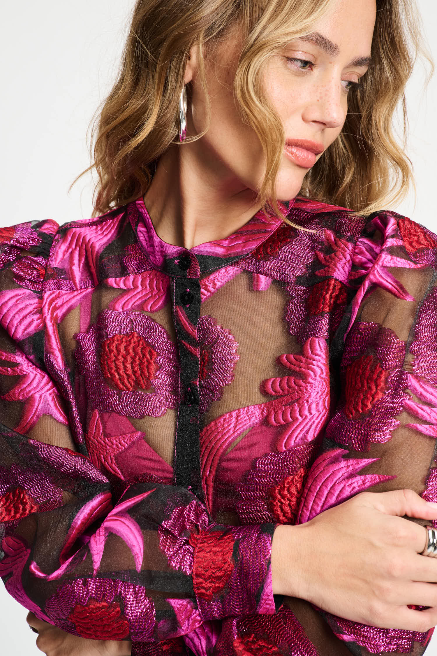 POM BLOUSE - SPLASHING FIREWORKS ORGANZA SP9383 225