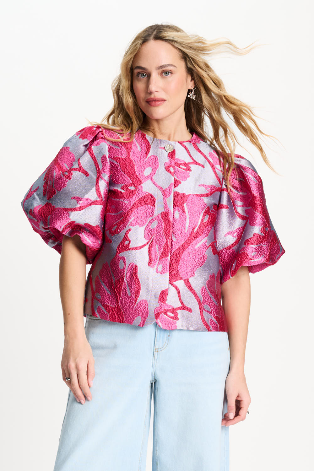 POM TOP - URBAN FLORA BLUE JACQUARD SP9496 126