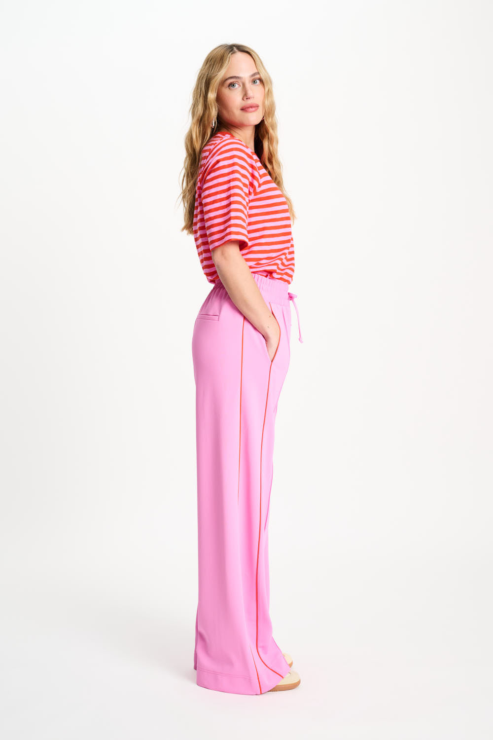 POM TRACKPANTS - COLOURBLOCK CHEERING PINK SP9514 126