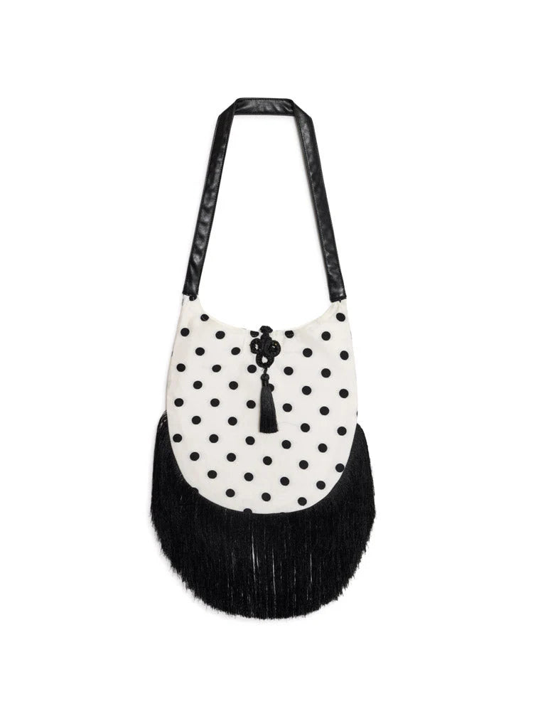 Sister Jane Cyndi polka dot fringed handbag shop Macbees Killarney