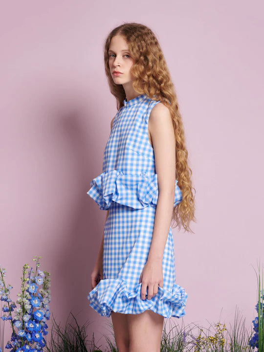 SISTER JANE LAVENDER GINGHAM CROPPED TOP 125