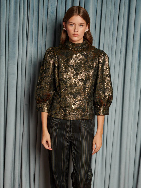 SISTER JANE MEMORI JACQUARD GOLD TOP 225