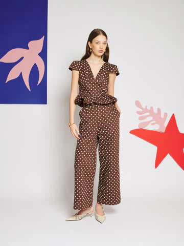SISTER JANE BROWN ARLES POLKA DOT TOP TO651BRN 226