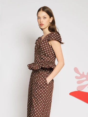 SISTER JANE BROWN ARLES POLKA DOT TOP TO651BRN 226