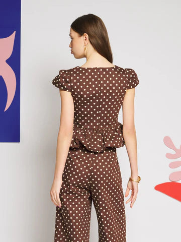 SISTER JANE BROWN ARLES POLKA DOT TROUSERS TR353BRN 226