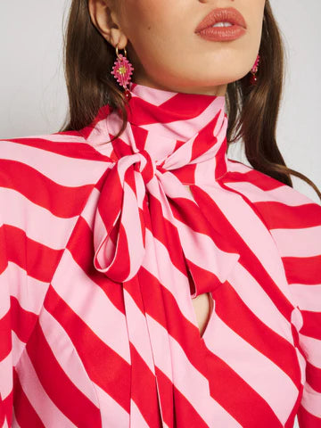 SISTER JANE PINK MENTON STRIPE TOP TO652PNK 226
