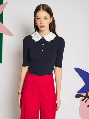 SISTER JANE NAVY ELISE POLO TOP TO653NVY 226