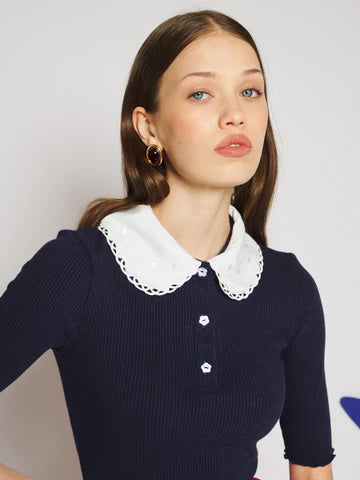 SISTER JANE NAVY ELISE POLO TOP TO653NVY 226