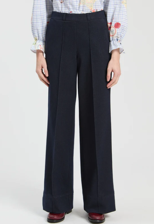 33885 vilagallo navy denim trousers jeans smart casual