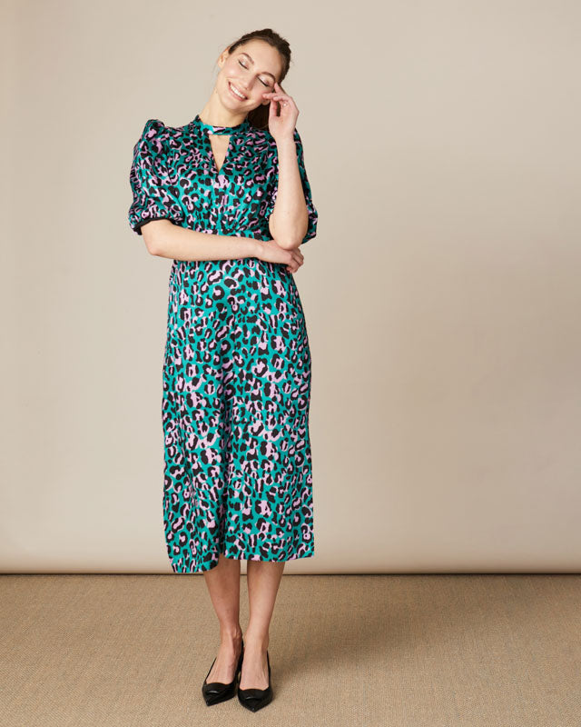 FEE G  VIENNA -  ANIMAL PRINT DRESS 7493/84  ANIMAL MULTI 225
